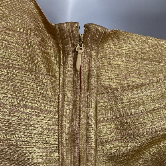 Bella Barnett Lika Elegant Gold One-Shoulder Dress bodycon women L event luxury - Picture 11 of 14